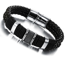 Load image into Gallery viewer, Classic Wide Weave Wristband Leather Bracelets for Men Charm Vintage Mens Bracelet Jewelry Gift for boyfriend
