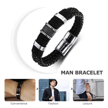 Load image into Gallery viewer, Classic Wide Weave Wristband Leather Bracelets for Men Charm Vintage Mens Bracelet Jewelry Gift for boyfriend
