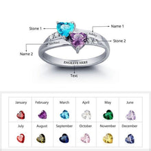 Load image into Gallery viewer, 925 Sterling Silver Personalized Mothers Ring with Birthstones Custom Engraved Engagement Promise Silver Rings for Women
