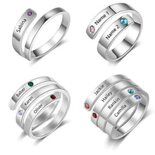 Load image into Gallery viewer, Personalized Name Ring with Birthstone
