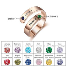 Load image into Gallery viewer, Personalized Name Ring with Birthstone
